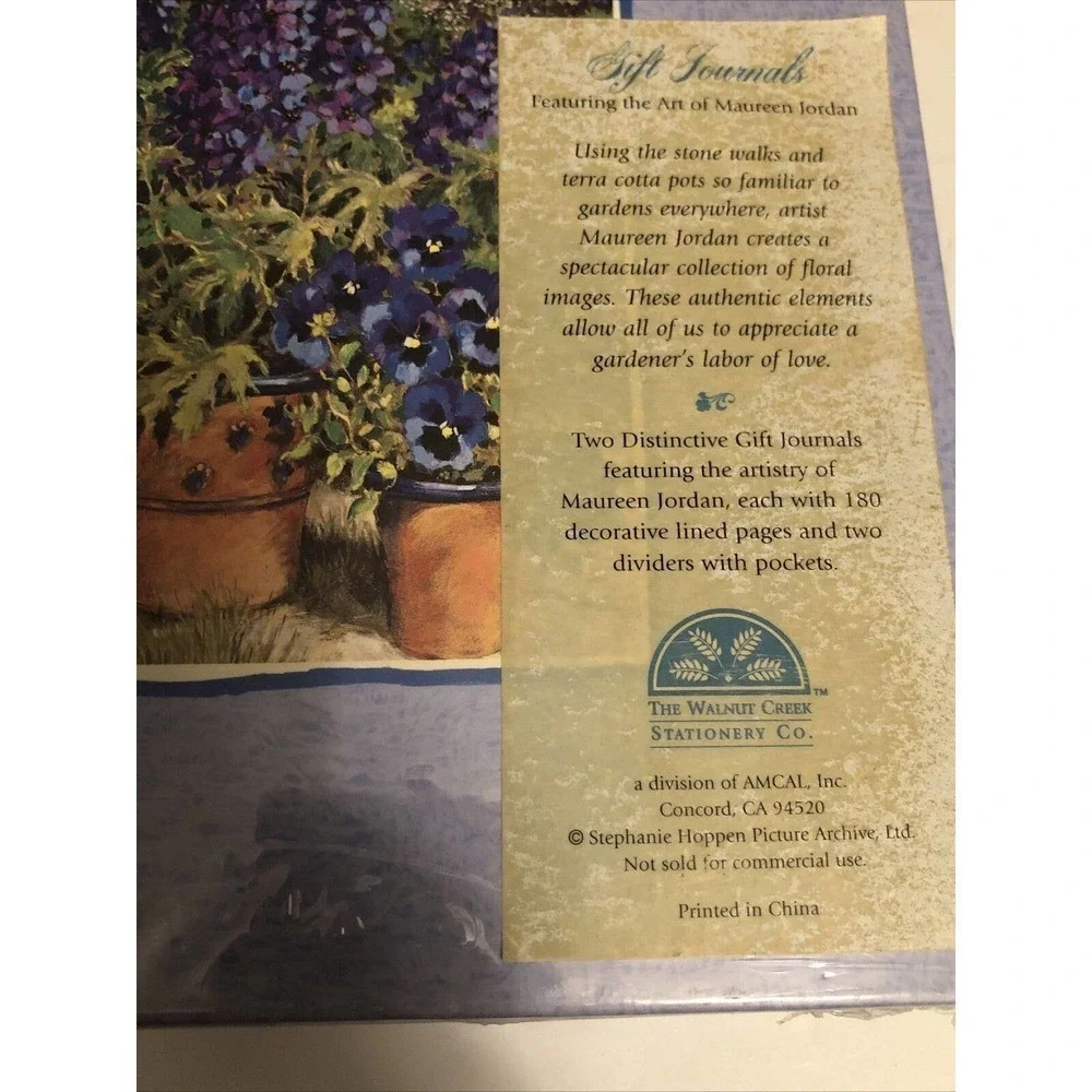 2 WALNUT CREEK STATIONERY COMPANY Deluxe Journals Art By Maureen Jordan Floral